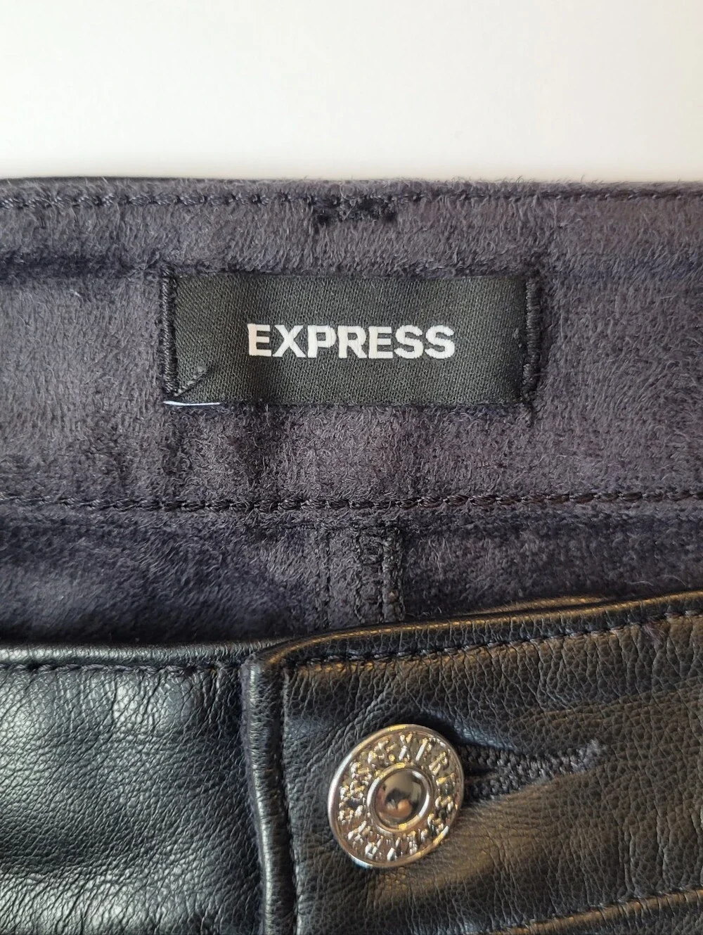 Express Black Faux Leather Cropped Flare Pants High Rise - Size 8R